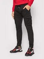 Spodnie męskie - Alpha Industries Joggery Twill 116202 Czarny Regular Fit - miniaturka - grafika 1