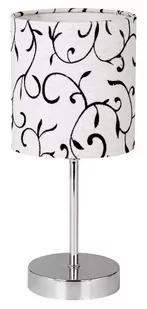 Candellux Lampka nocna EMILY 41-26750 abażurowa Lampa stołowa wzorki biały - Lampy stojące - miniaturka - grafika 1