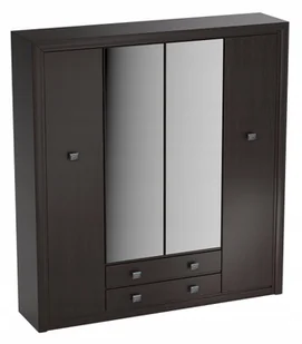 Szafa ubraniowa garderoba z lustrem czarna duża szuflady półki 214 cm, KOEN - Szafy Szafa ubraniowa garderoba z lustrem czarna duża szuflady półki 214 cm, KOEN - Szafy - miniaturka - grafika 1