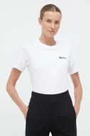 Koszulki sportowe damskie - Jack Wolfskin t-shirt bawełniany kolor biały - miniaturka - grafika 1