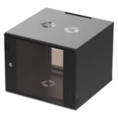 Szafy rack - Szafa wisząca Professional 19" 9U, 600mm, drzwi szklane, czarna - miniaturka - grafika 1