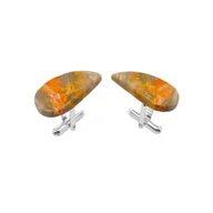 Spinki do mankietów i krawatów - Spinki do mankietów Jaspis BumbleBee Jaspis Trzmieli (S1151) Srebro [925] - miniaturka - grafika 1