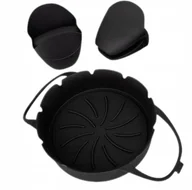 Akcesoria i części AGD - Forma silikonowa do frytkownicy beztłuszczowej Silikonowe rękawice Czarne - miniaturka - grafika 1