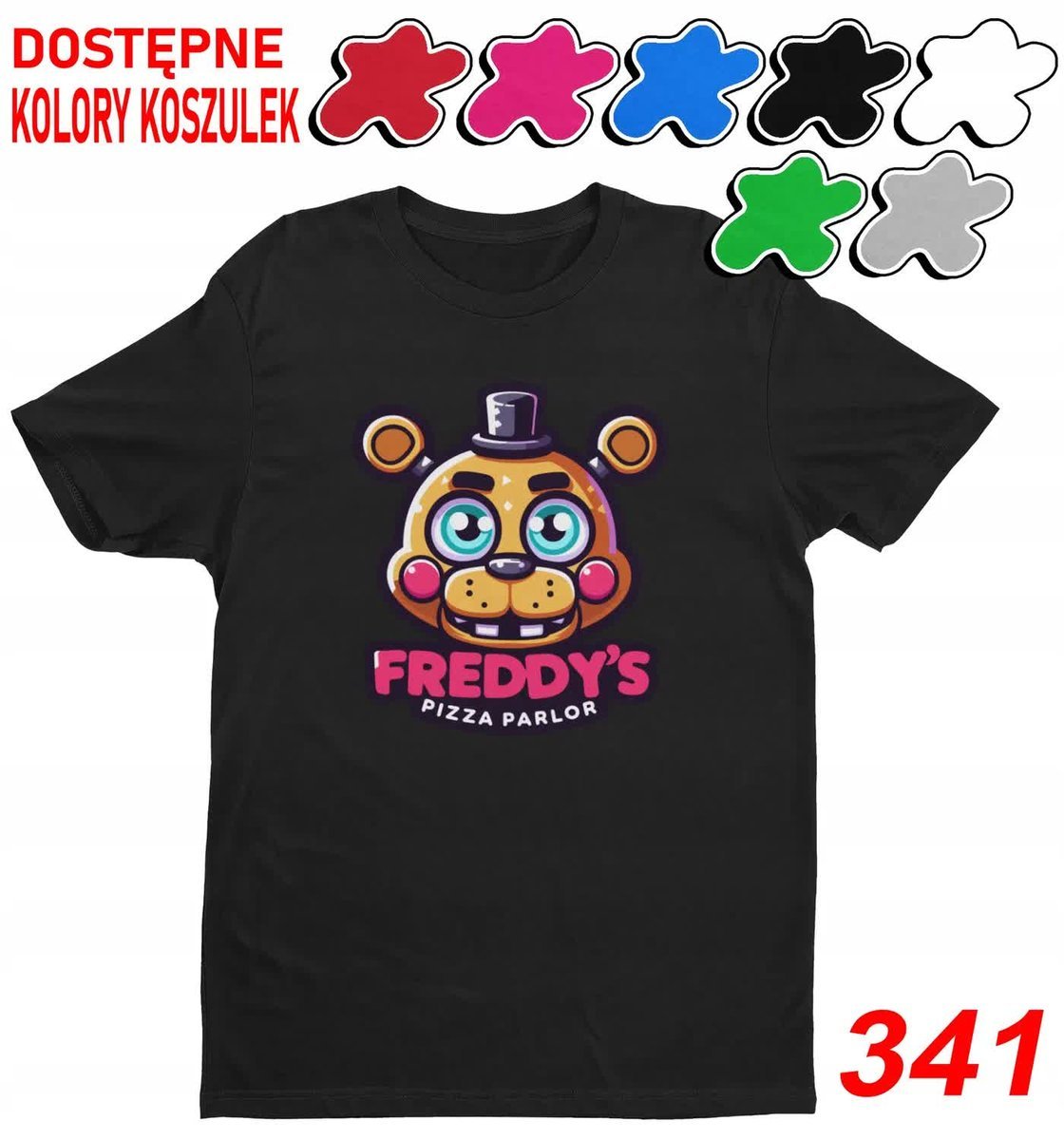 Dziecięca Koszulka T-Shirt Z Nadruki Wybór Duży Fnaf Postacie Gry-L 146-152