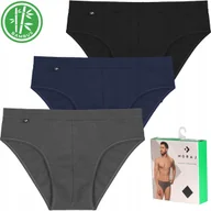 Majtki męskie - 3 SZT SLIPY MAJTKI BAMBUSOWE MORAJ GŁADKIE - L - miniaturka - grafika 1