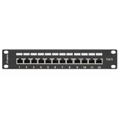 Pozostałe akcesoria sieciowe - LANBERG Patch Panel 12 Port 1U 10 cali kategoria 6 ekranowany czarny (PPF6-9012-B) - miniaturka - grafika 1