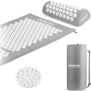 Neo-Sport Mata do akupresury z kolcami Neo-Sport 190100 szaro-biała 190100 - Akcesoria medycyny naturalnej - miniaturka - grafika 1