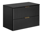 Szafki łazienkowe - Szafka łazienkowa z blatem, Adel, 80x46x57 cm, czarny, mat - miniaturka - grafika 1