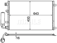 Akcesoria do klimatyzacji i ogrzewania - Skraplacz, klimatyzacja Mahle AC 604 001S - miniaturka - grafika 1