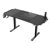 Biurka gamingowe - Ultradesk LEVEL V2 LED RGB Czarne elektryczna regulacja - miniaturka - grafika 1