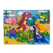 Puzzle - Dino Puzzle drewniane WTS62901 EUROBABY ZABAWKI - miniaturka - grafika 1