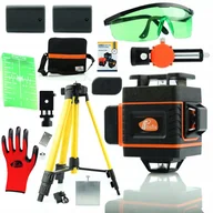 Poziomice laserowe - Laser krzyżowy 4D Rosfix "Orange Eye" ze statywem + Akumulator + Okulary + Tarcza + Rękawice - miniaturka - grafika 1