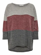 Koszulki i topy damskie - ONLY Damska koszulka z długim rękawem, Szczegóły: jabłko/Medium Grey Melange Light Grey Melange, S - miniaturka - grafika 1