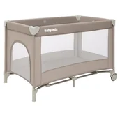 Łóżeczka i kojce - Łóżeczko Turystyczne Baby Mix Simple Beżowe - miniaturka - grafika 1