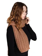 Apaszki i szaliki damskie - Szalik zimowy damski długi brązowy Uniwersalny YOCLUB - miniaturka - grafika 1