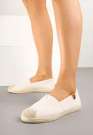 Espadryle damskie - Beżowe Espadryle ze Zdobieniami z Plecionki i Elastyczną Wstawka Nelithae - miniaturka - grafika 1