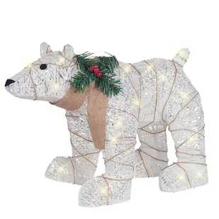 Dekoracja ogrodowa LED niedźwiedź 34 cm biały SIVULA - Pozostałe akcesoria świąteczne - miniaturka - grafika 1