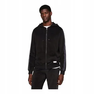 TOMMY HILFIGER BLUZA MĘSKA Z KAPTUREM HWK FZ HOODIE RIB VELOUR CZARNA r.L - Bluzy męskie - miniaturka - grafika 1