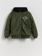 Kurtki i płaszcze dla chłopców - Reserved - Kurtka bomber oversize - oliwkowy - miniaturka - grafika 1