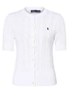 Swetry damskie - Polo Ralph Lauren - Kardigan damski, biały - miniaturka - grafika 1
