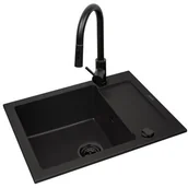 Zlewozmywaki z baterią - PYRAMIS Zlewozmywak 62x50 MIDO 1B1D, Bateria IDEA volcano, k.aut. - BLACK EDITION 070167602BE * - miniaturka - grafika 1