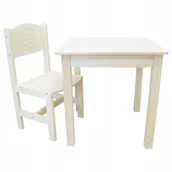 Zestawy mebli dla dzieci - STOLIK 50/50 + KRZESEŁKO STARSZAK PEŁNE + GRAWER - miniaturka - grafika 1