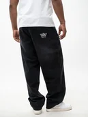 Spodnie męskie - SZEROKIE Spodnie Jeansowe BAGGY Męskie Czarne STYLOWE HAFTY Lucky Dice XL - miniaturka - grafika 1