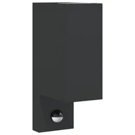 Lampy ogrodowe - vidaXL Zewnętrzny kinkiet z czujnikiem, czarny, odlewane aluminium - miniaturka - grafika 1