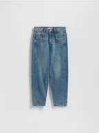 Spodnie i spodenki dla dziewczynek - Reserved - Jeansy balloon fit - granatowy - miniaturka - grafika 1