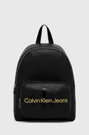 Plecaki - Calvin Klein Jeans plecak damski kolor czarny mały z nadrukiem - miniaturka - grafika 1