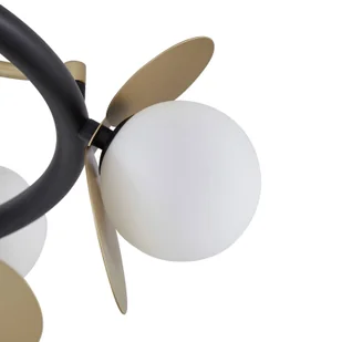 Lucande Lampa sufitowa LED Pallo, 9-punktowa, czarny/złoty, szkło - Lampy sufitowe - miniaturka - grafika 3