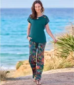 Dresy damskie - Lejący, luźny komplet z egzotycznym nadrukiem Kobieta Atlas For Men - Kolor : Niebieski - Rozmiar : 36/38 - miniaturka - grafika 1