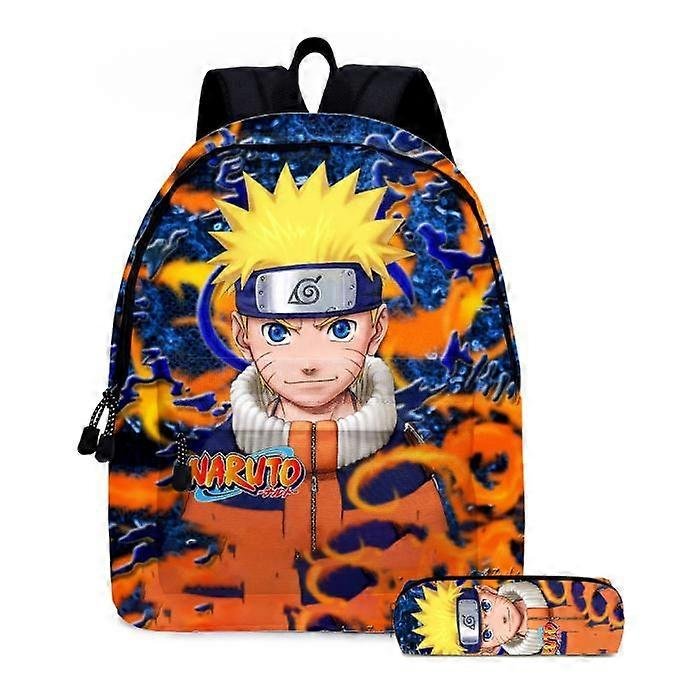 16-calowy plecak Anime NARUTO Chłopcy Dziewczęta Podróże Casual shi Hokage Sharingan Torby szkolne z torbami ołówkowymi Kolor obrazu 16 Inches