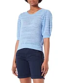 Swetry damskie - Q/S designed by Sweter damski z krótkim rękawem, błękitny, S - miniaturka - grafika 1