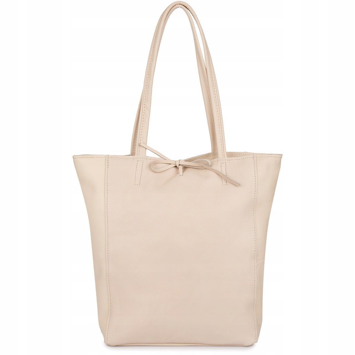 Torebka damska worek skórzana shopperka pojemna A4 skóra naturalna włoska B