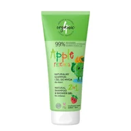 Kosmetyki kąpielowe dla dzieci - 4ORGANIC Apple Friends - Naturalny szampon i żel do mycia dla dzieci 2w1, 200ml - miniaturka - grafika 1