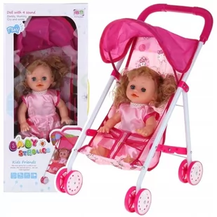 Wózek spacerowy dla lalek + lalka mówi mama - Domki dla lalek - miniaturka - grafika 1