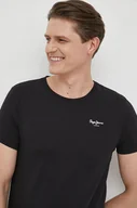 Koszulki męskie - Pepe Jeans t-shirt 2-pack męski kolor czarny gładki - miniaturka - grafika 1