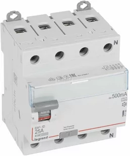 Legrand WYŁĄCZNIK RÓŻNICOWOPRĄDOWY P 304 4P 25A 500MA TYP A SERII DX3, 411789 - Bezpieczniki elektryczne - miniaturka - grafika 1