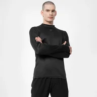 Koszulki sportowe męskie - Męski longsleeve do biegania 4F 4FAW22TFLOM121 - czarny - miniaturka - grafika 1