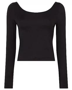 Calvin Klein Damska koszula L/S Crew Neck, czarny, L - Koszule damskie - miniaturka - grafika 1