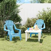 Fotele i krzesła ogrodowe - vidaXL Krzesła ogrodowe dla dzieci, 2 szt, niebieskie, 37x34x44 cm, PP - miniaturka - grafika 1