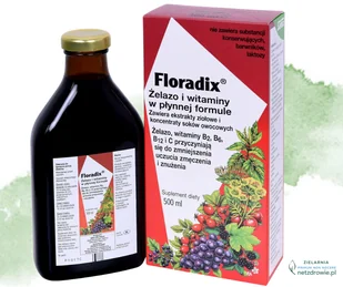 FLORADIX Żelazo i witaminy. Suplement diety w płynie 500ml - Suplementy naturalne - miniaturka - grafika 1