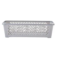 Pudła i pojemniki do przechowywania - Koszyk plastikowy 19 x 10 x 5,5 cm szary - miniaturka - grafika 1