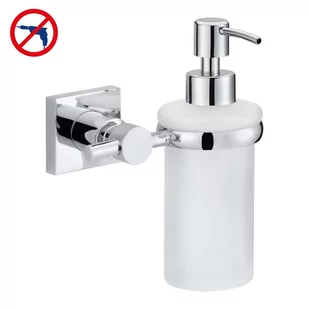 tesa TESA dozownik mydła hukk (roztwór do montażu na ścianie, chromowany, satynowane butelka (ML), w zestawie, 170 MM X 127 MM X 110 MM) - Mydelniczki i dozowniki mydła - miniaturka - grafika 1