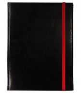 Notesy i bloczki - Notes książkowy A4 Sydne czarny gumka zamykająca czerwona, notatnik - miniaturka - grafika 1