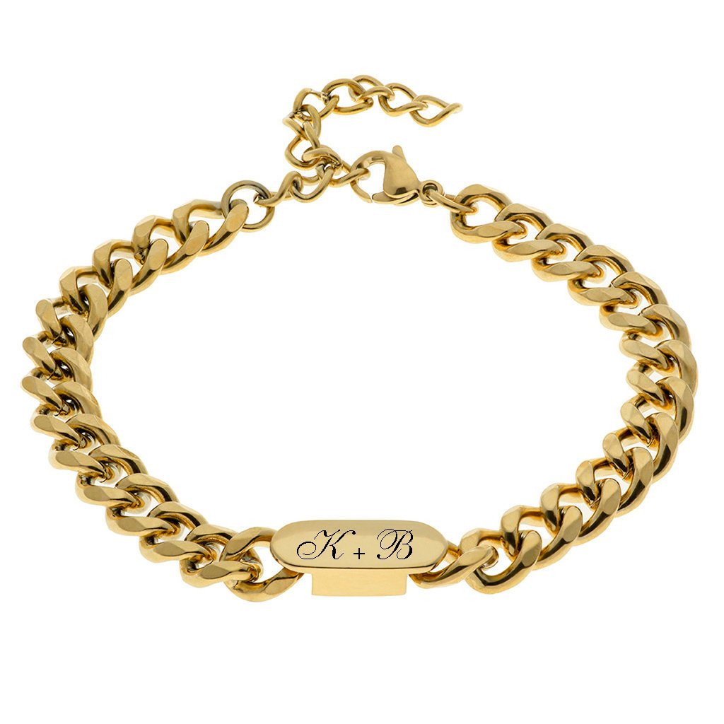 Bransoletka z GRAWEREM męska stalowa PANCERKA