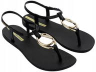 Sandały damskie - Sandały damskie Ipanema CLASS CHARM Eleganckie Płaskie Wygodne Czarne 36 - miniaturka - grafika 1