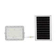 Lampy ogrodowe - Projektor LED Solarny V-TAC 120W Pilot, AUTO, Timer, IP65 Biały VT-120W-W 6400K 1200lm 2 Lata Gwarancji - miniaturka - grafika 1