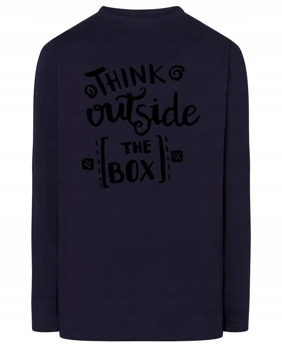 Longsleeve nadruk napis Myśl nieszablonowo r.S